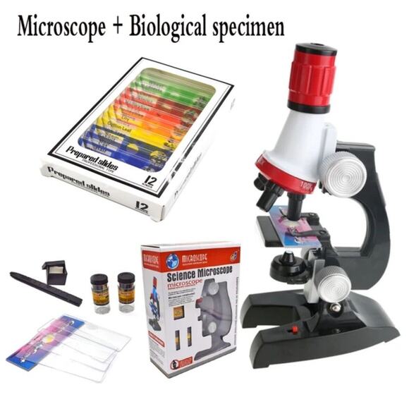 Little World Science Microscope with 100X 400X and 1200X 12 Prepared Slides - Picture 1 of 4